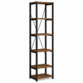 Bücherregal Standregal rechteckig Braun Schwarz Spanplatte Stahl 60 x 30 x 180 cm