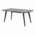 Esstisch Grau MDF rechteckig mit schwarzen Stahlbeinen 140 x 80 x 75 cm