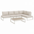 Gartenlounge Set mit Ecksofa und Couchtisch Beige Aluminium 230 x 230 x 70 cm