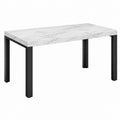 Esstisch Weiß Schwarz Spanplatte Stahl rechteckig 120 x 60 x 75 cm