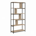 Bücherregal Standregal in Eichenoptik mit schwarzem Stahlgestell 80 x 30 x 180 cm