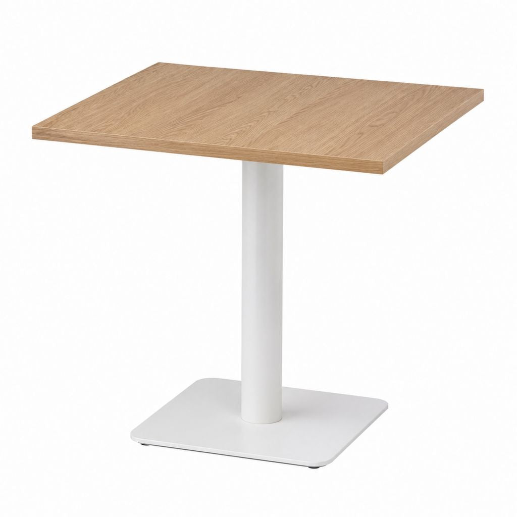 Esstisch quadratisch Eiche-Dekor MDF Stahl Weiß 80 x 80 x 74 cm