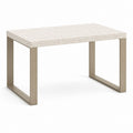 Esstisch Beige Sinterstein Stahl Rechteckig 120 x 80 x 75 cm