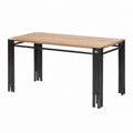 Esstisch Eiche hell und Schwarz Spanplatte Stahl rechteckig 160 x 80 x 75 cm