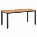 Esstisch rechteckig Natur Schwarz Akazien-Massivholz Stahl 140 x 80 x 75 cm