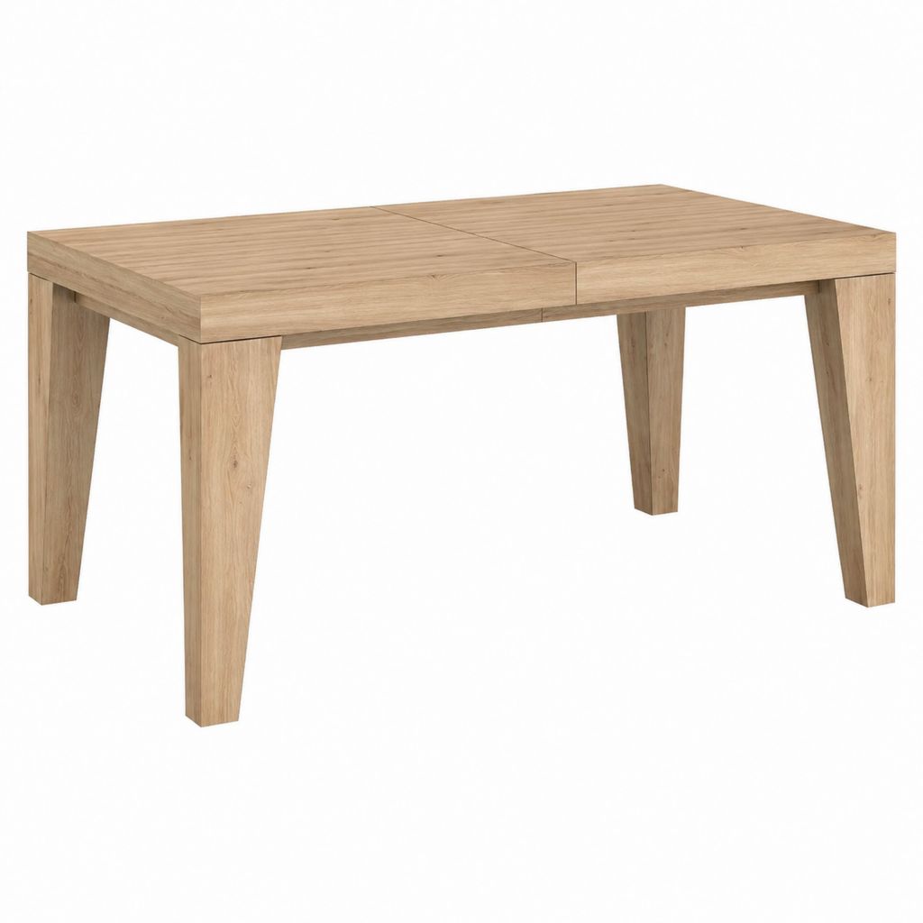 Ausziehbarer Esstisch Eiche Natur Eichenfurnier Rechteckig 160-200 x 90 x 76 cm