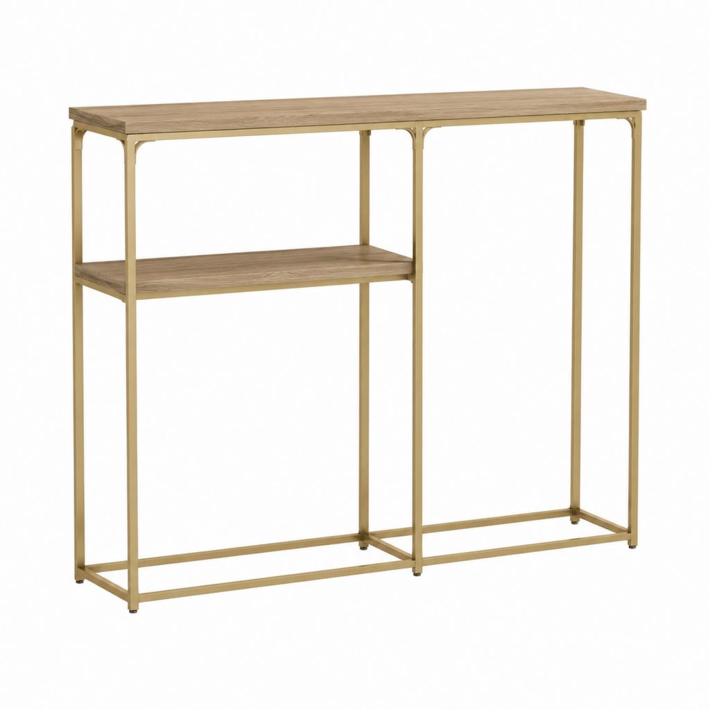 Konsolentisch mit Ablage Braun Gold aus MDF und Stahl 120 x 40 x 80 cm