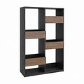 Bücherregal Raumteiler Schwarz Walnuss Spanplatte rechteckig 80 x 30 x 180 cm
